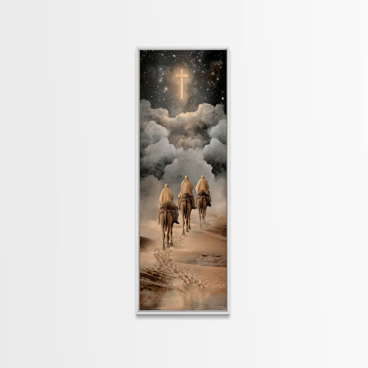 Shepherd’s Peace – Framed Canvas Print – Christian Wall Art – Christian Art Canvas – Christmas Art – Narrow Art – Christian Decor