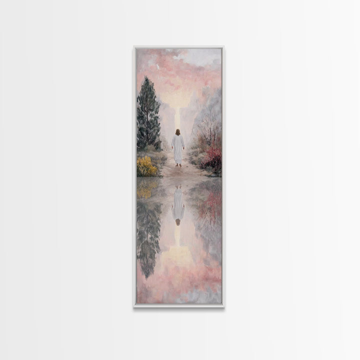 Light Of The Wilderness – Framed Canvas Print – Christian Wall Art – Abstract Christian Art – Skinny Art – Jesus Painting