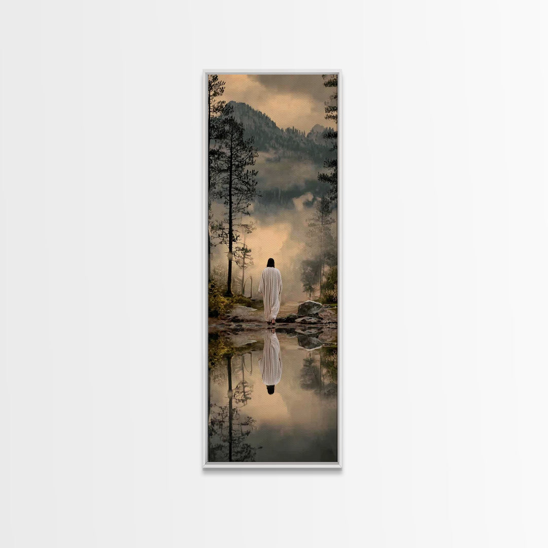 Celestial Desert Walk – Framed Canvas Print – Christian Art – Subtle Christian Art – Narrow Art – Jesus Christmas Art