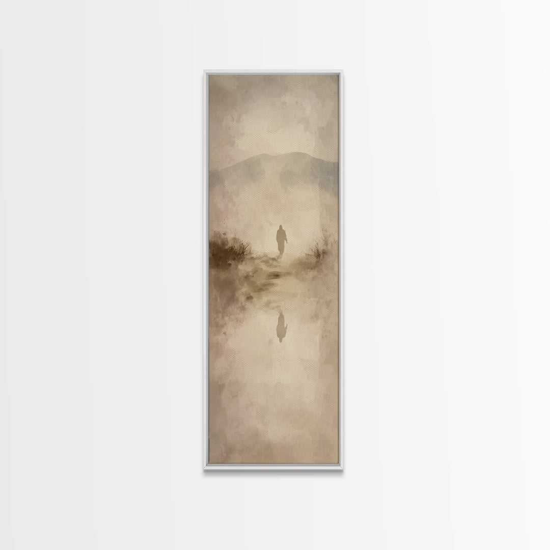 Twilight Garden Grace – Framed Canvas Print – Christian Art Canvas – Modern Christian Painting – Tall Narrow Wall Art – Christian Gift Idea