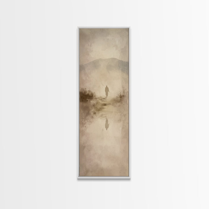 Twilight Garden Grace – Framed Canvas Print – Christian Art Canvas – Modern Christian Painting – Tall Narrow Wall Art – Christian Gift Idea