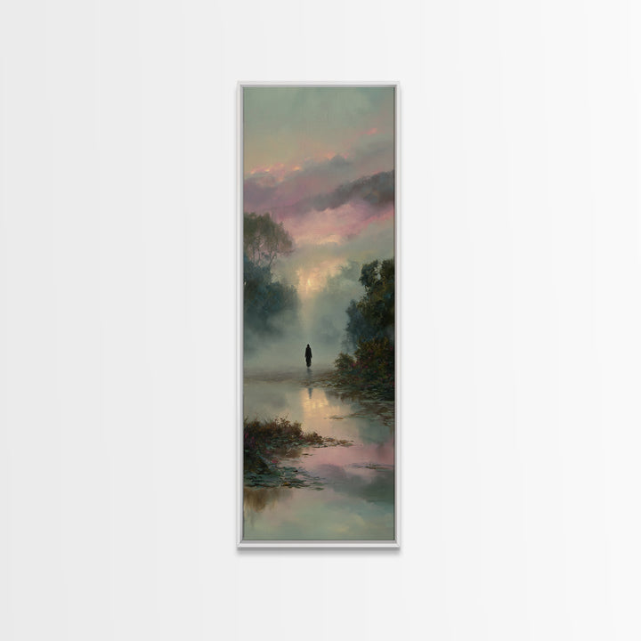 Meadow Of Stillness – Framed Canvas Print – Christian Wall Art – Christian Art Print – Narrow Art – Jesus Painting