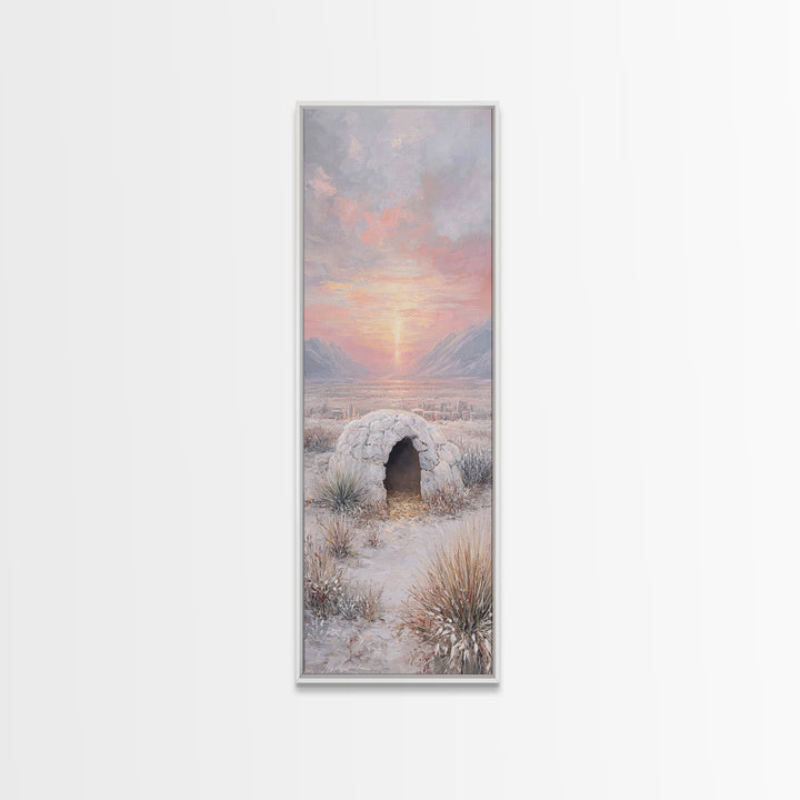 Dawn Of Bethlehem – Framed Canvas Print – Christian Wall Art – Christmas Art – Narrow Art – Christian Art Canvas – Christian Christmas