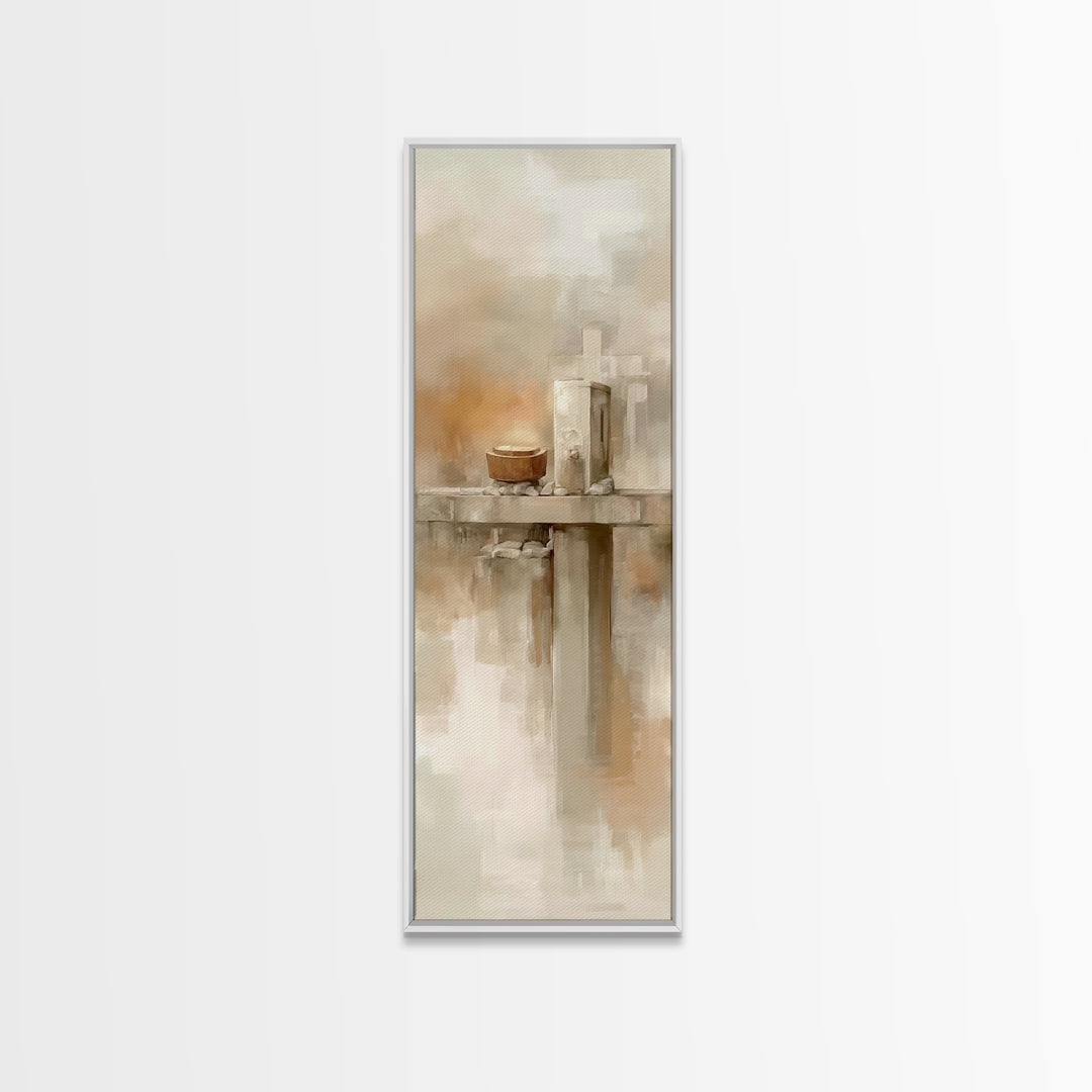 Temple Of Light, Framed Canvas Print, Christian Art, Christian Wall Art, Tall Skinny Art Print, Modern Christian Art, Christian Gift Ideas