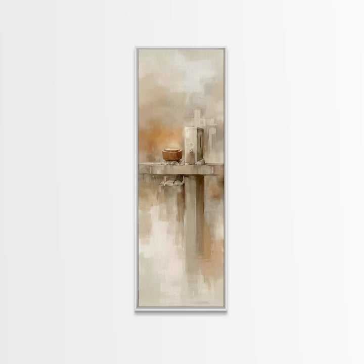 Temple Of Light, Framed Canvas Print, Christian Art, Christian Wall Art, Tall Skinny Art Print, Modern Christian Art, Christian Gift Ideas