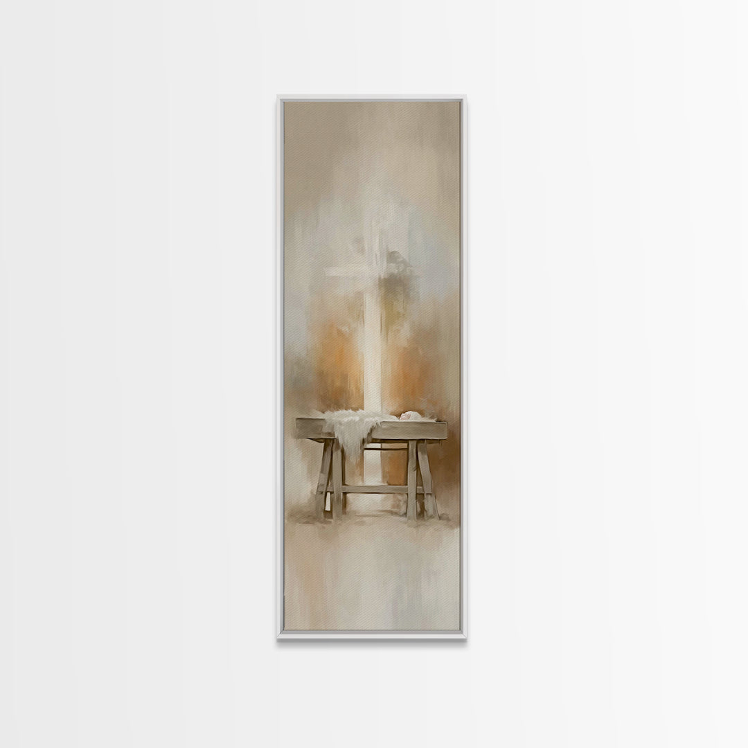 Gentle Holy Night | Framed Canvas Print | Christian Wall Art | Christian Art Canvas | Jesus Painting | Christmas Art | Christian Decor | Ar