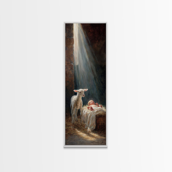 Blessed Night Star – Framed Canvas Print – Christian Wall Art – Christian Art Canvas – Jesus Painting – Tall Narrow Wall Art