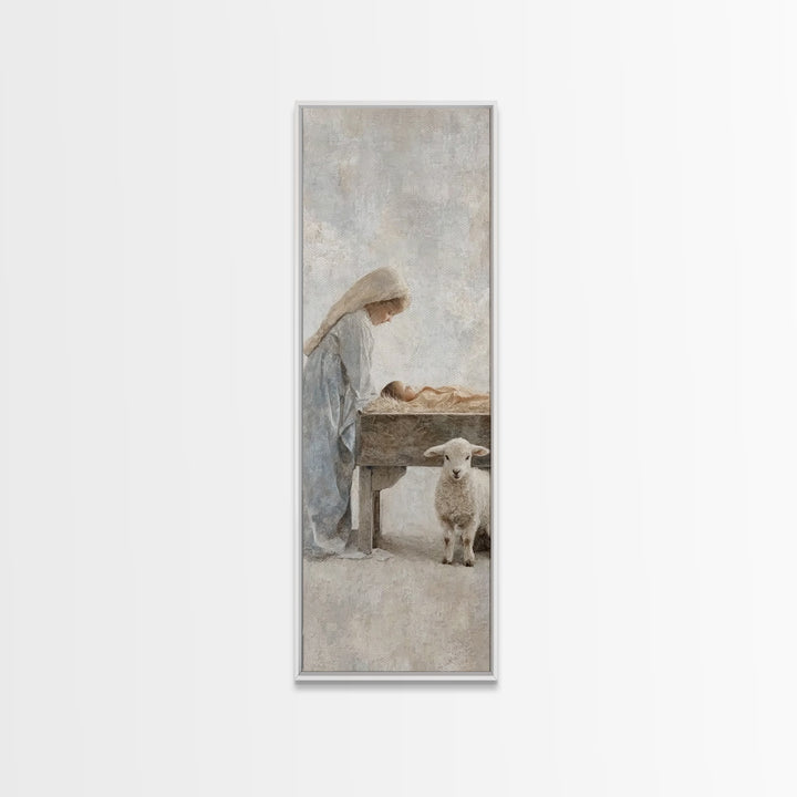 Gentle Dawn Hope – Framed Canvas Print – Christian Wall Art – Christian Art Canvas – Jesus Painting – Tall Narrow Wall Art