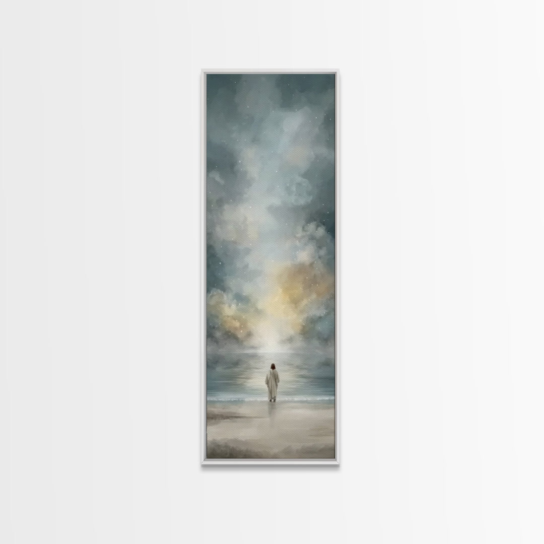 Heaven’s Silent Path – Framed Canvas Print – Christian Wall Art – Christian Art Canvas – Jesus Painting – Tall Narrow Wall Art