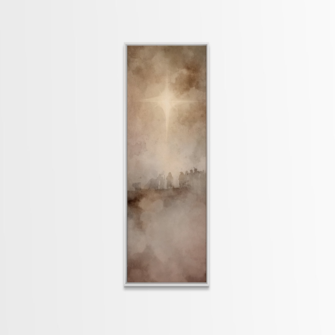 Guiding Star Journey – Framed Canvas Print – Christian Wall Art – Christian Art Canvas – Christmas Art – Jesus Painting – Christian Decor –