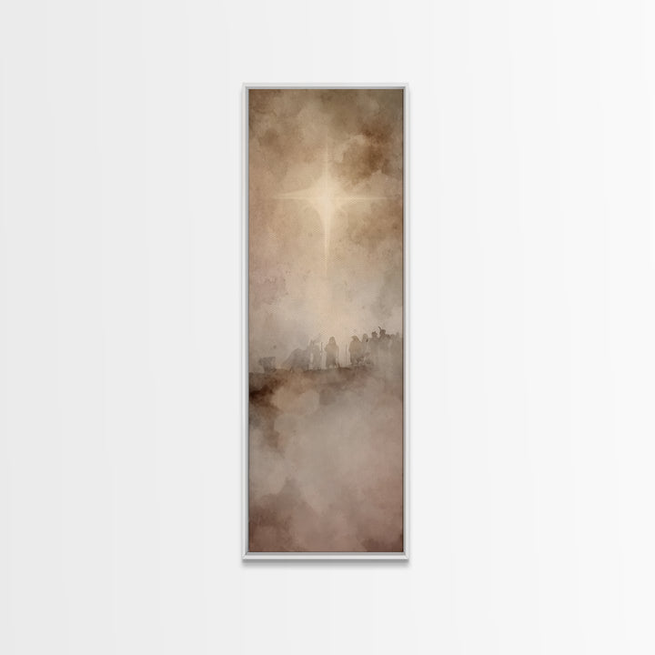 Guiding Star Journey – Framed Canvas Print – Christian Wall Art – Christian Art Canvas – Christmas Art – Jesus Painting – Christian Decor –