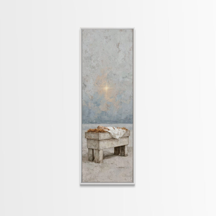 The Guiding Star – Framed Canvas Print – Tall Narrow Wall Art – Christian Wall Art – Christian Art Canvas – Christmas Art – Jesus Painting