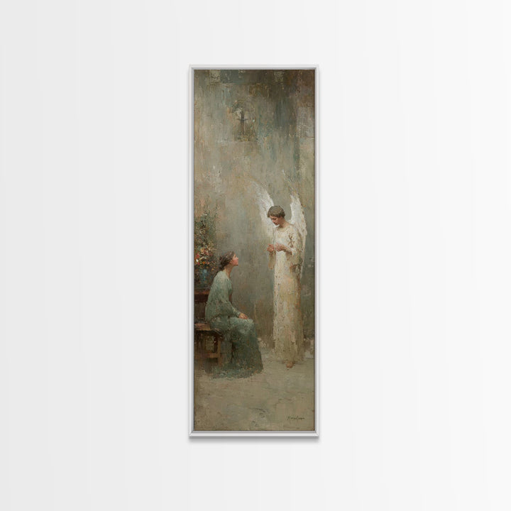 Angel Of Grace – Framed Canvas Print – Skinny Art – Christian Art Canvas – Christian Wall Art – Christmas Art – Jesus Painting