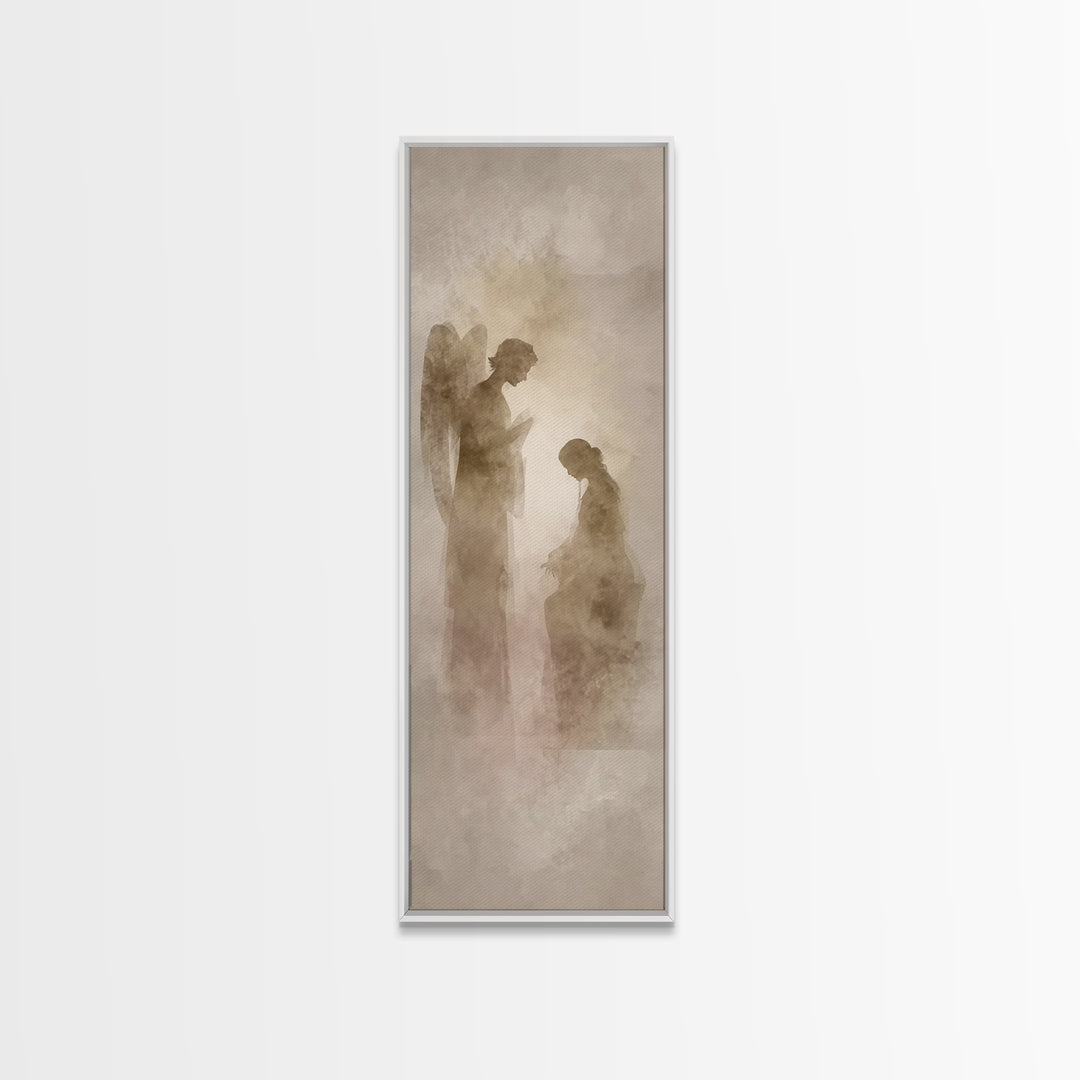Sacred Mist Meeting | Framed Canvas Print | Skinny Art | Christian Art Canvas | Christian Wall Art | Modern Christian Art | Christian Paint