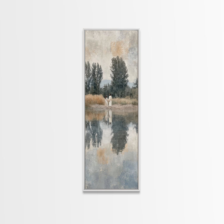 Hillside Reverence – Framed Canvas Print – Christian Art Canvas – Christian Wall Art – Tall Skinny Art Print – Christian Gift Ideas – Moder