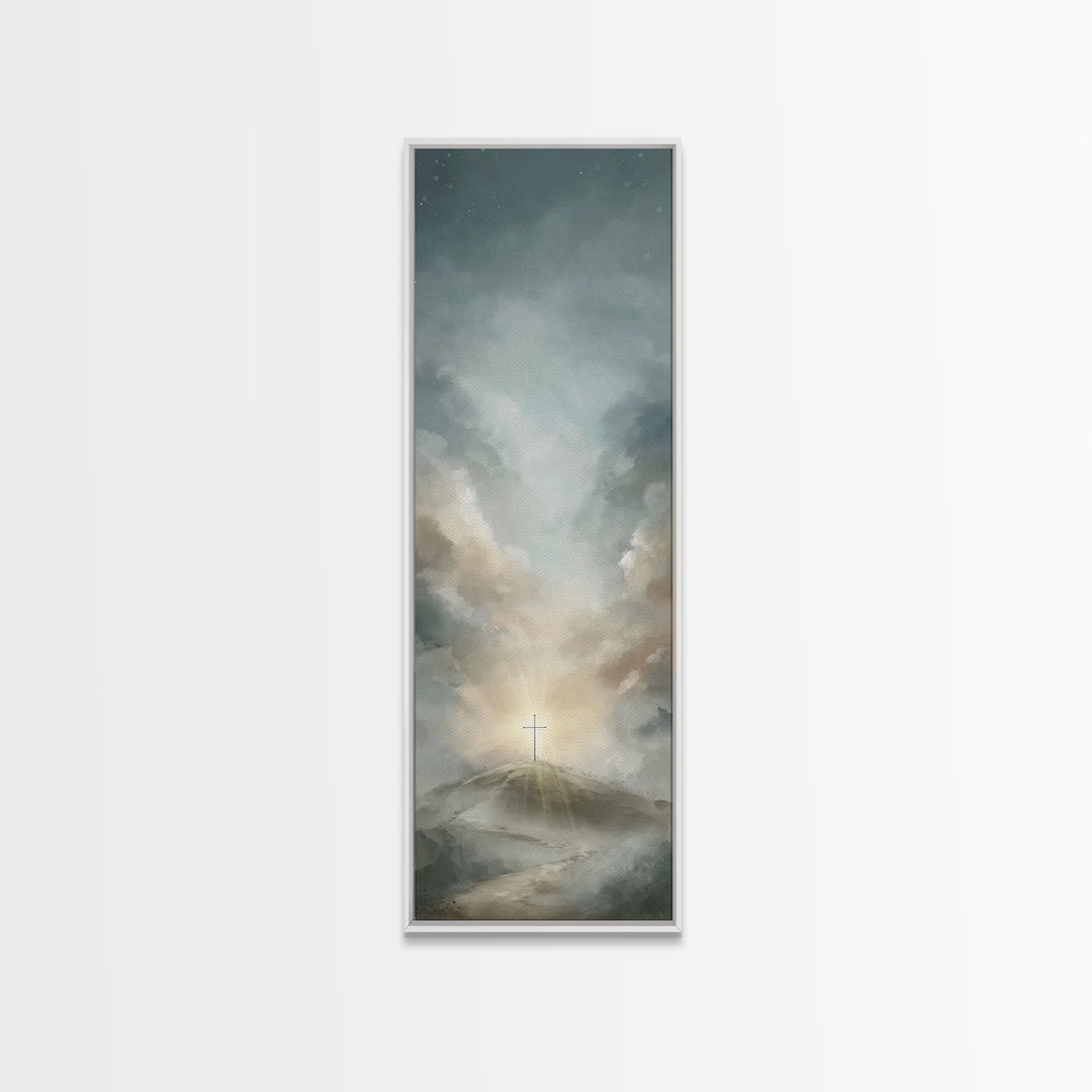 Dawn Of Salvation – Framed Canvas Print – Christian Wall Art – Tall Skinny Art Print – Christian Art Canvas – Christian Gift Ideas – Modern