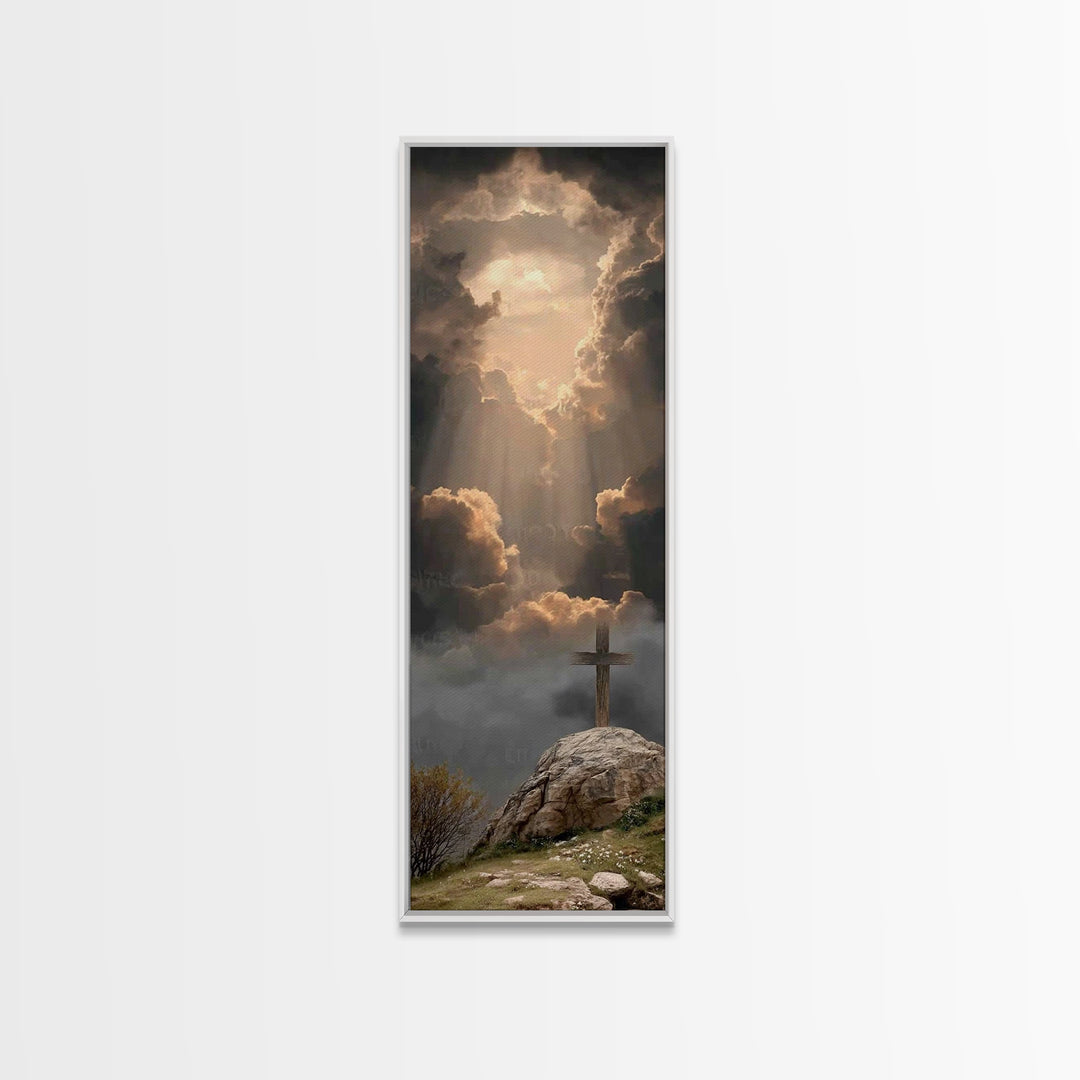 Clouds Of Glory – Framed Canvas Print – Christian Wall Art – Christian Art Canvas – Tall Narrow Wall Art – Moody Christian Art – Christian