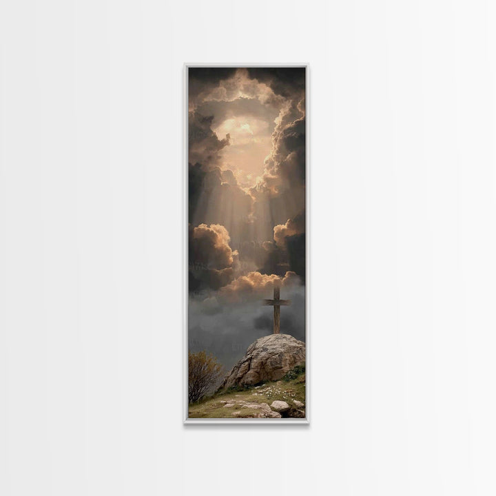 Clouds Of Glory – Framed Canvas Print – Christian Wall Art – Christian Art Canvas – Tall Narrow Wall Art – Moody Christian Art – Christian