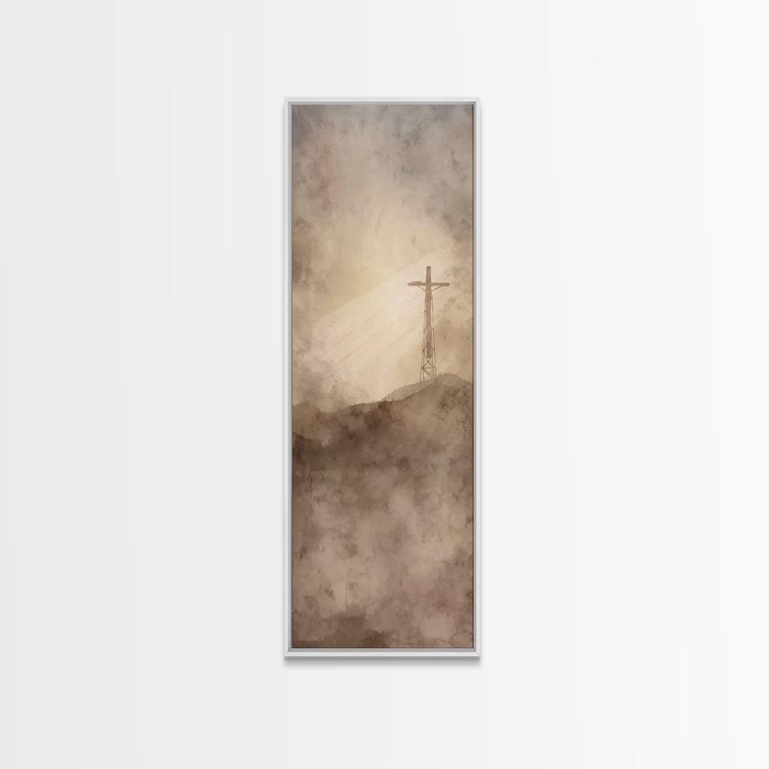 Radiant Redemption | Framed Canvas Print | Christian Art Canvas | Christian Wall Art | Tall Skinny Art Print | Christian Gift Ideas | Moder