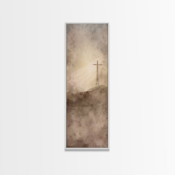 Radiant Redemption | Framed Canvas Print | Christian Art Canvas | Christian Wall Art | Tall Skinny Art Print | Christian Gift Ideas | Moder