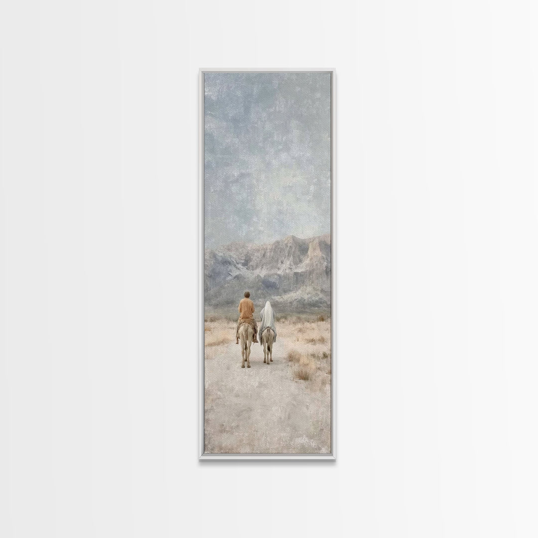 Journey To Bethlehem | Framed Canvas Print | Skinny Art | Christian Art | Christmas Art Prints | Modern Christian Painting