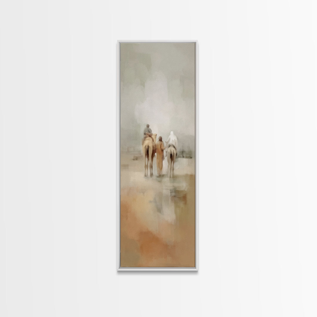 Distant Caravan Light – Framed Canvas Print – Narrow Art – Christian Wall Art – Christmas Art Framed – Christian Art Prints