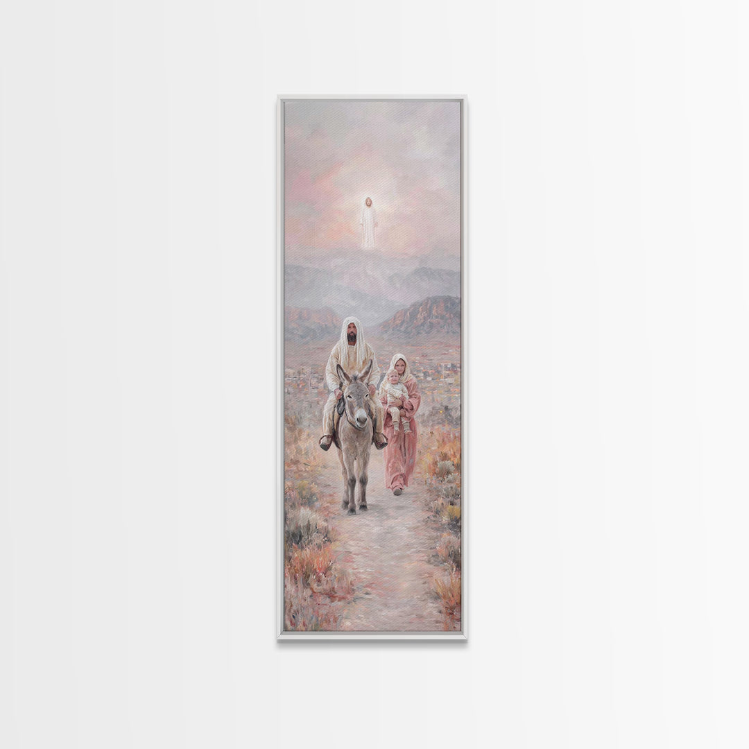 Sacred Desert Walk – Framed Canvas Print – Skinny Art – Christian Art – Christmas Wall Art – Christian Art Work