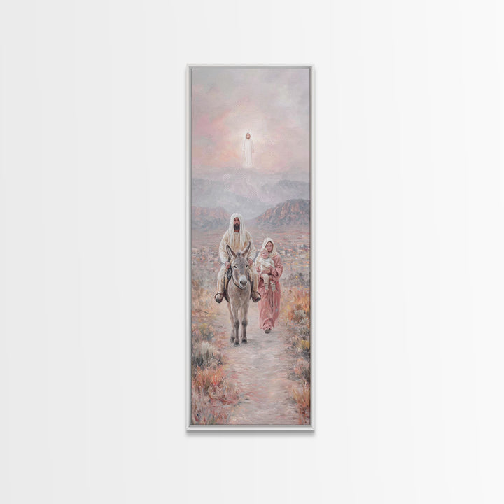 Sacred Desert Walk – Framed Canvas Print – Skinny Art – Christian Art – Christmas Wall Art – Christian Art Work