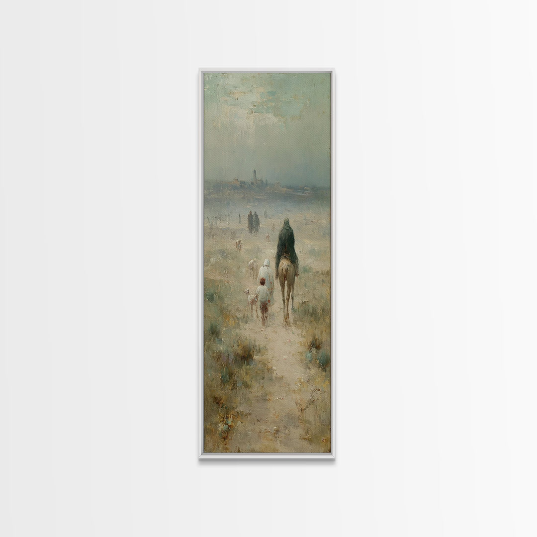 Heavenly Path Rising | Framed Canvas Print | Tall Narrow Wall Art | Christian Art Canvas | Moody Christmas Art | Christian Art Gift