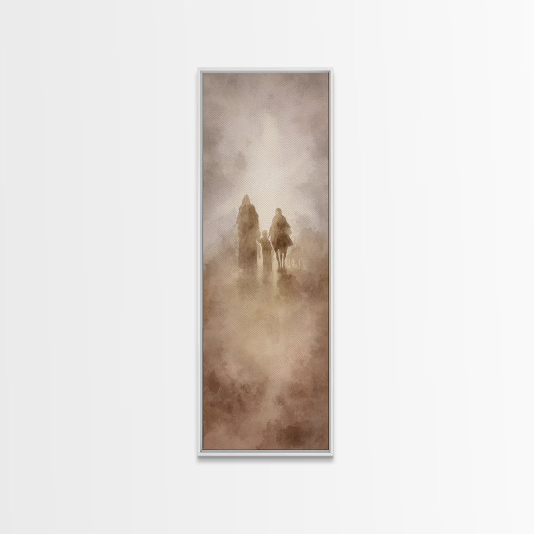 Journey Of Light – Framed Canvas Print – Christian Wall Art – Christian Art Canvas – Jesus Painting – Tall Narrow Wall Art – Christmas Art