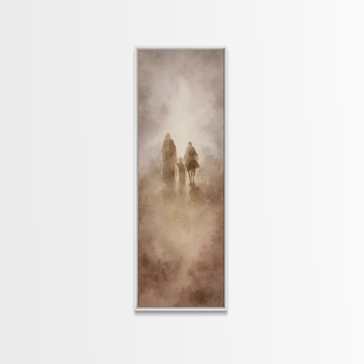 Journey Of Light – Framed Canvas Print – Christian Wall Art – Christian Art Canvas – Jesus Painting – Tall Narrow Wall Art – Christmas Art