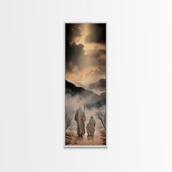 Desert Star Path – Framed Canvas Print – Jesus Painting – Christian Wall Art – Christian Art Print – Tall Skinny Art Print – Christmas Art