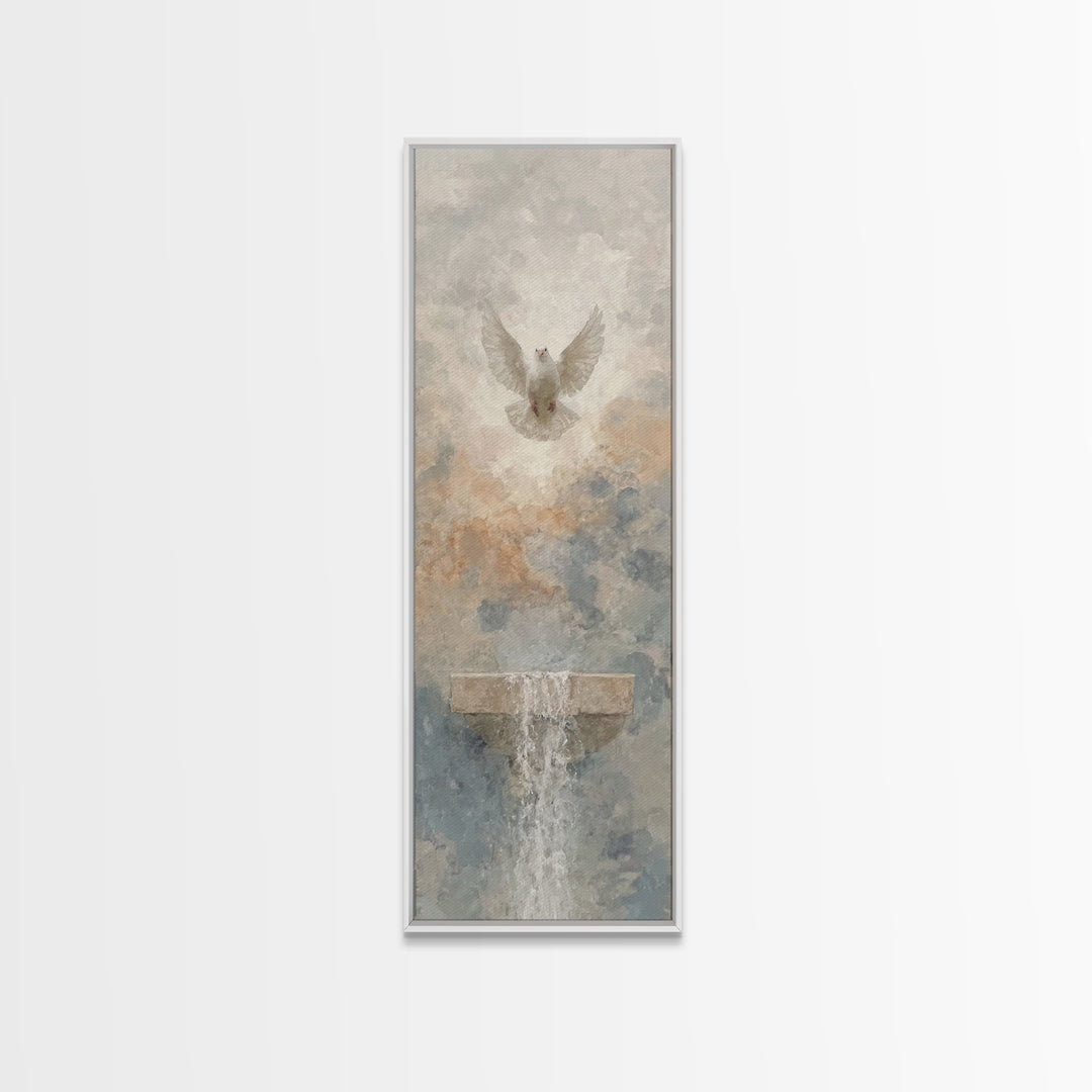 Dove Of Peace – Framed Canvas Print – Christian Art Canvas – Christian Wall Art – Skinny Art – Christian Christmas Art – Christian Gift Ide