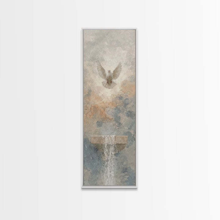 Dove Of Peace – Framed Canvas Print – Christian Art Canvas – Christian Wall Art – Skinny Art – Christian Christmas Art – Christian Gift Ide