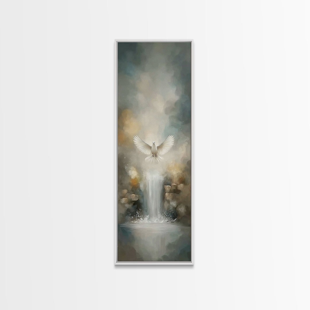Living Water Light – Framed Canvas Print – Christian Art – Christian Wall Art – Christian Art Canvas – Narrow Art – Christmas Art