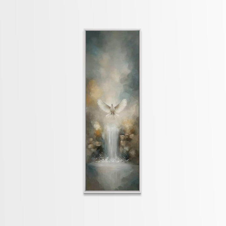 Living Water Light – Framed Canvas Print – Christian Art – Christian Wall Art – Christian Art Canvas – Narrow Art – Christmas Art