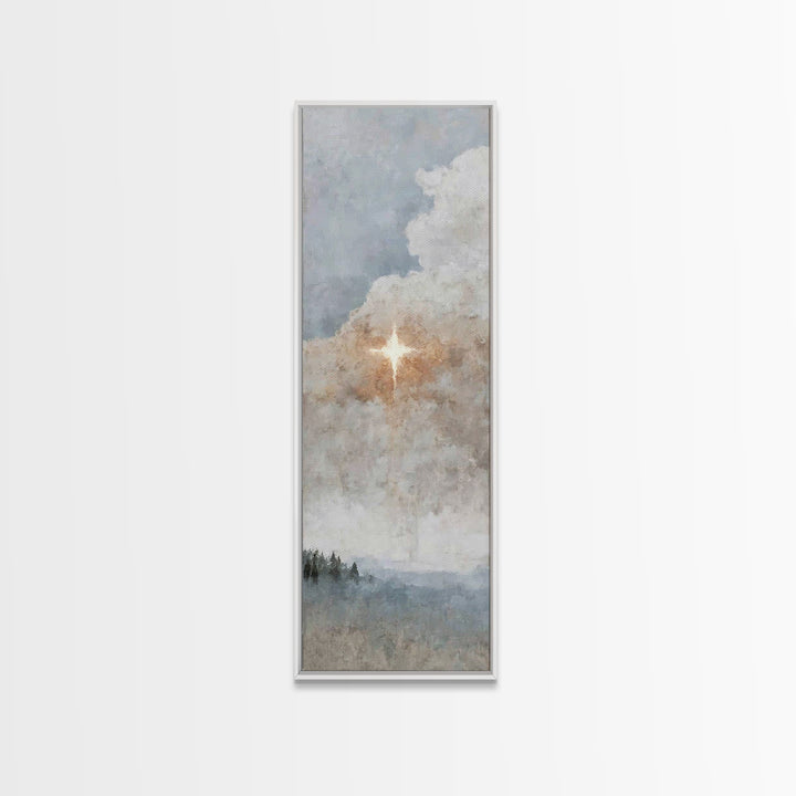 Horizon Star Glow – Framed Canvas Print – Tall Narrow Wall Art – Christian Art Canvas – Christian Wall Art – Modern Christian Art – Christm