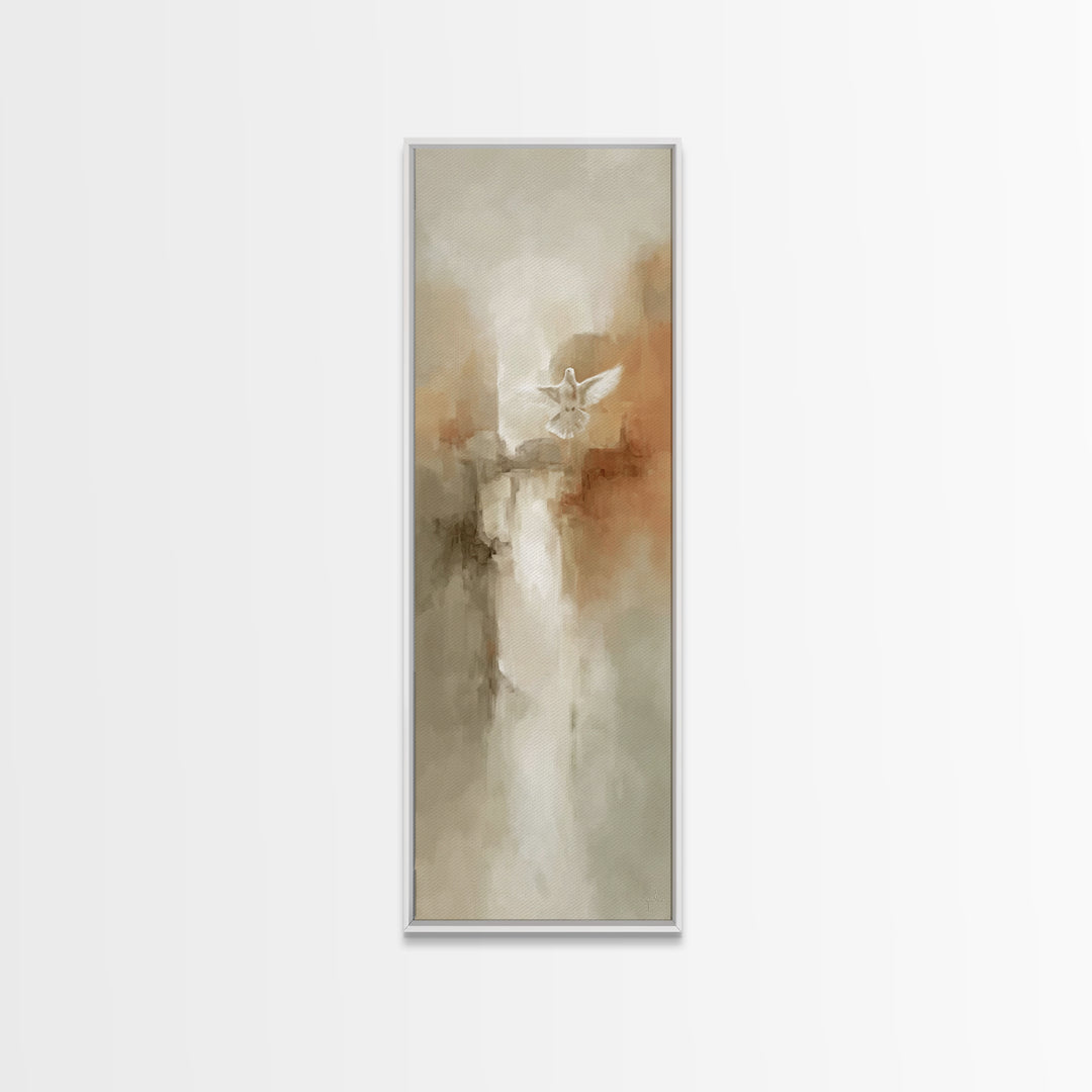 Grace In Ascent – Framed Canvas Print – Minimalist Christian Art – Christian Art Canvas – Christian Wall Art – Narrow Art – Christian Paint