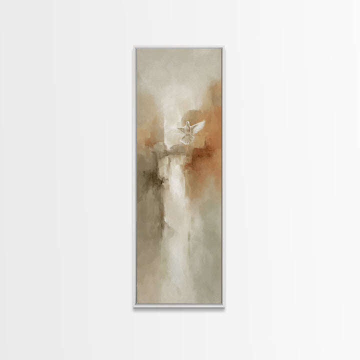 Grace In Ascent – Framed Canvas Print – Minimalist Christian Art – Christian Art Canvas – Christian Wall Art – Narrow Art – Christian Paint