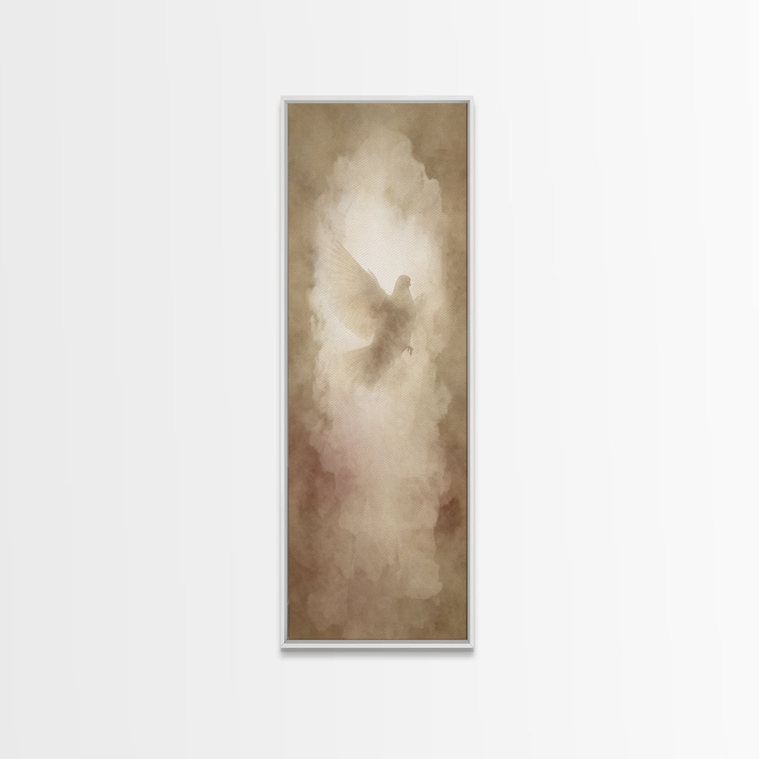 Heaven’s Soft Glow – Framed Canvas Print – Christian Art Canvas – Christian Art – Christian Wall Art – Narrow Art – Minimalist Christian Ar