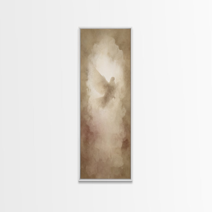 Heaven’s Soft Glow – Framed Canvas Print – Christian Art Canvas – Christian Art – Christian Wall Art – Narrow Art – Minimalist Christian Ar