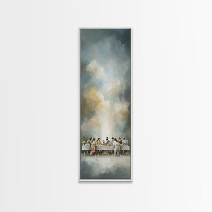 Eternal Feast Radiance, Framed Canvas Print, Christian Wall Art, Jesus Painting Canvas, Christian Art Print, Skinny Art, Christian Christma