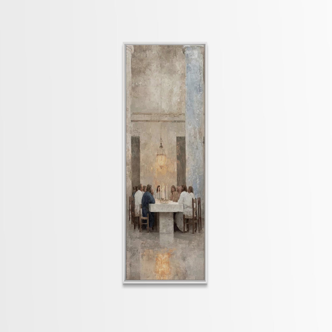 Celestial Supper Peace – Framed Canvas Print – Christian Art Canvas – Jesus Painting – Christian Wall Art – Skinny Art – Christian Christma