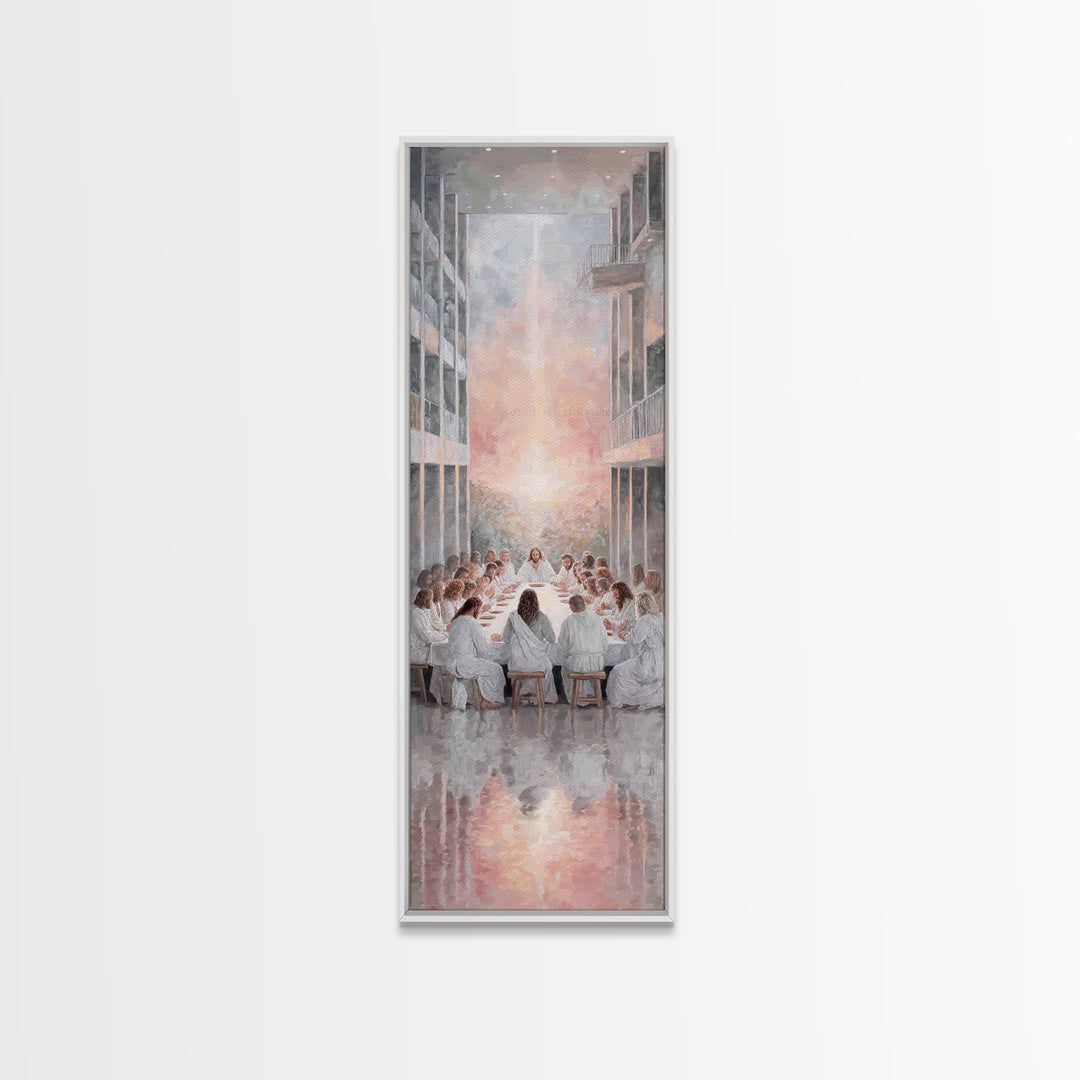 Last Supper Serenity | Framed Canvas Print | Christian Painting | Jesus Canvas Art | Christian Art Print | Tall Narrow Wall Art | Christmas