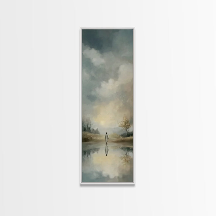 Quiet Walk Home – Framed Canvas Print – Tall Skinny Art Print – Christian Art Canvas – Christian Art – Christian Wall Art – Minimalist Chri