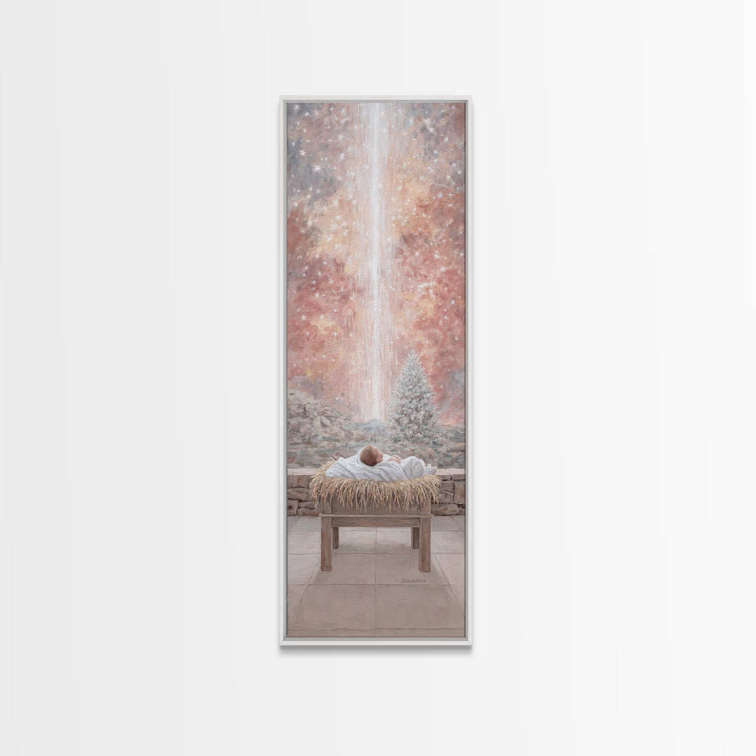 Glory Advent Dawn – Framed Canvas Print – Christian Art Canvas – Christian Christmas Art – Jesus Painting – Tall Narrow Wall Art – Christia