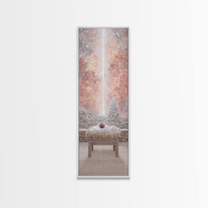 Glory Advent Dawn – Framed Canvas Print – Christian Art Canvas – Christian Christmas Art – Jesus Painting – Tall Narrow Wall Art – Christia