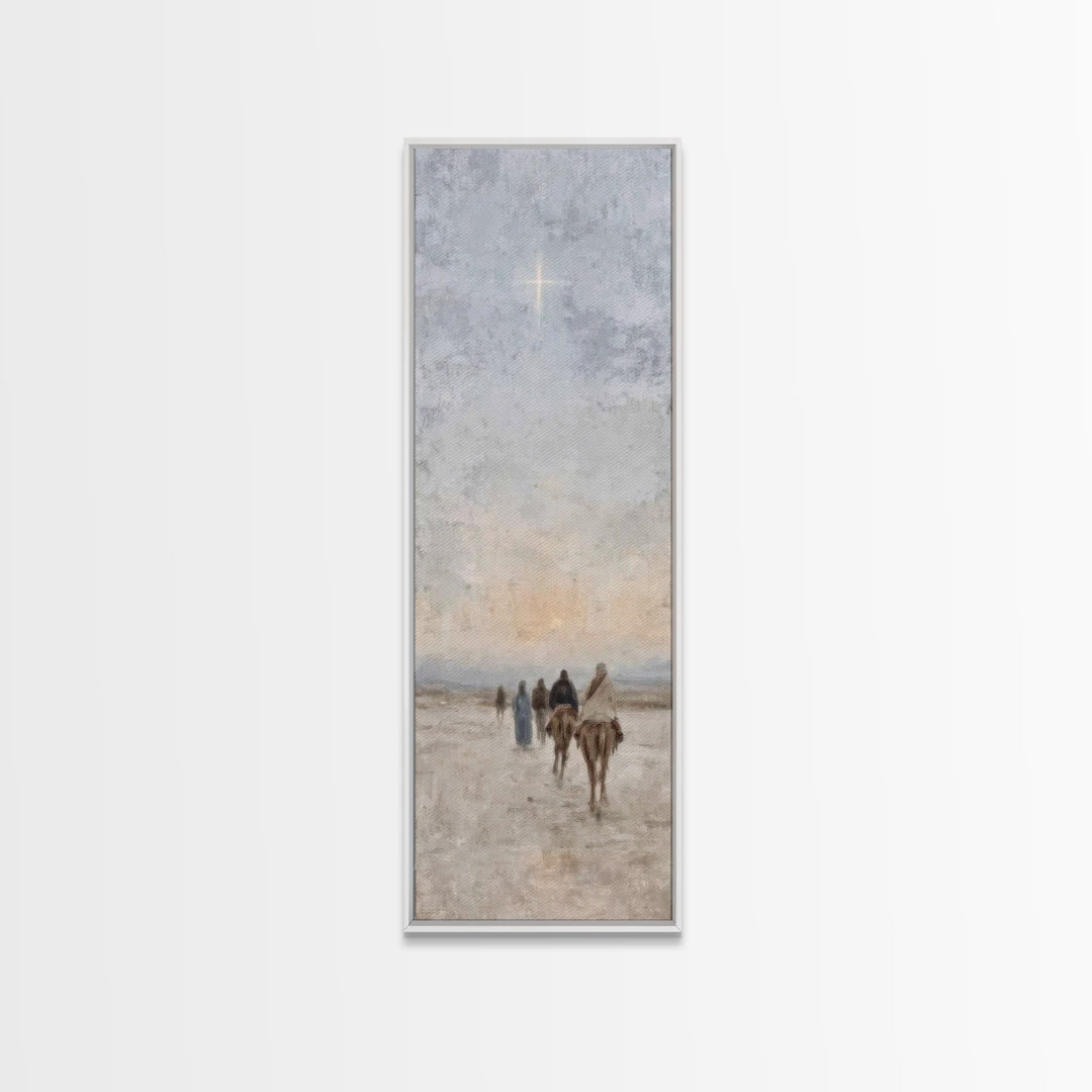 Pilgrims Of Hope – Framed Canvas Print – Christian Art – Christmas Wall Art – Christian Art Canvas – Skinny Art – Christian Christmas Decor