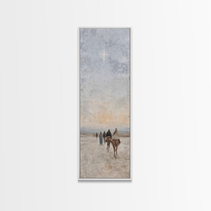 Pilgrims Of Hope – Framed Canvas Print – Christian Art – Christmas Wall Art – Christian Art Canvas – Skinny Art – Christian Christmas Decor