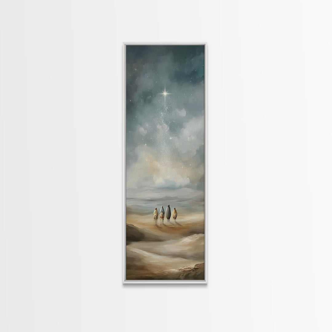 Guiding Light Voyage – Framed Canvas Print – Christian Art Canvas – Christmas Art – Christian Wall Art – Narrow Art – Christian Gift